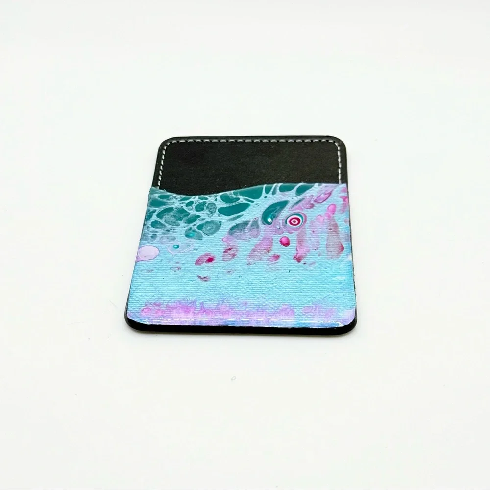 Elegant Black and Blue Phone Card Holder